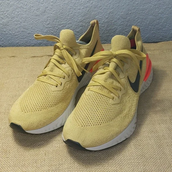 Flyknit Running Nike Epic React Flyknit Mens Yellow Men's Shoes